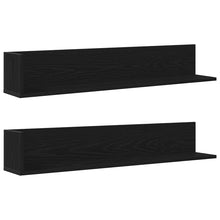 Wandschappen 2 st 100x16,5x16,5 cm bewerkt hout zwart
