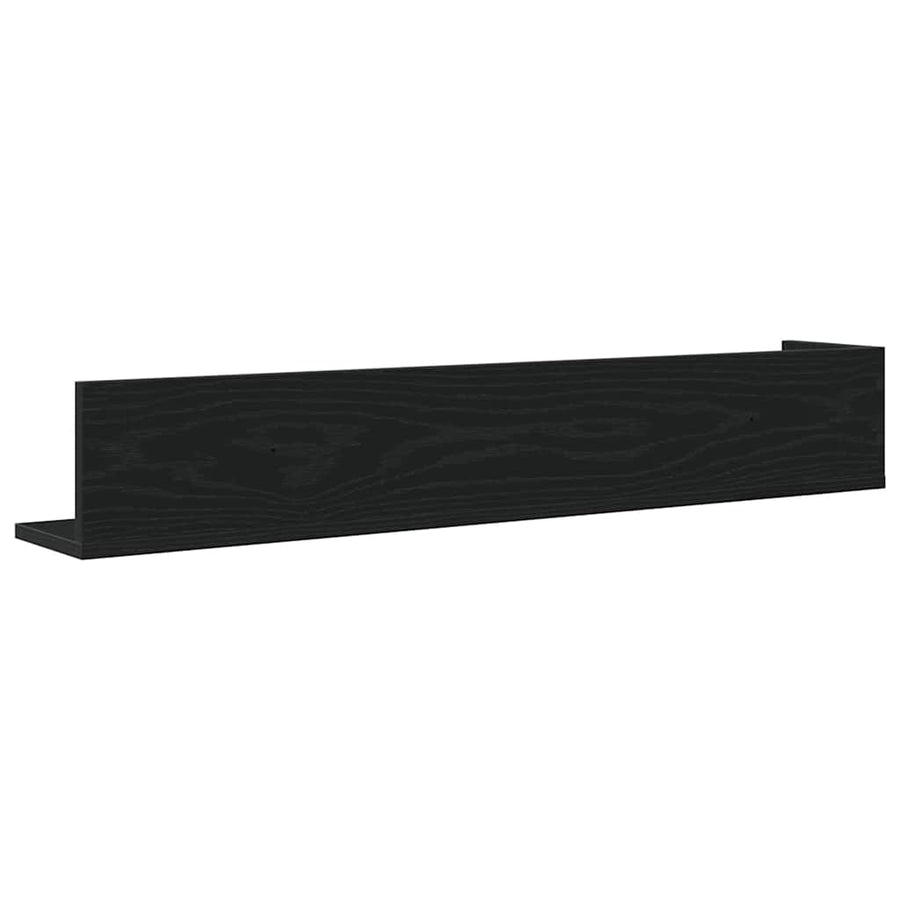 Wandschappen 2 st 100x16,5x16,5 cm bewerkt hout zwart