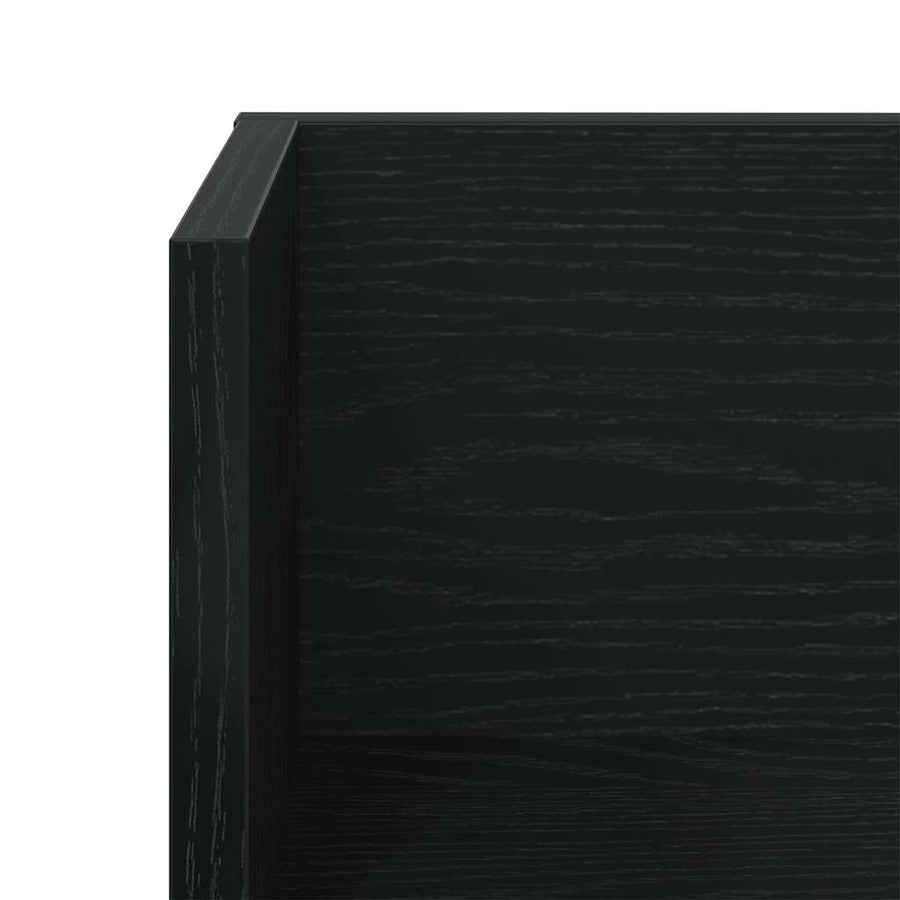 Wandschappen 2 st 100x16,5x16,5 cm bewerkt hout zwart