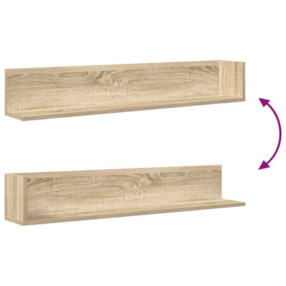 Wandschappen 2 st 100x16,5x16,5 cm bewerkt hout sonoma eiken