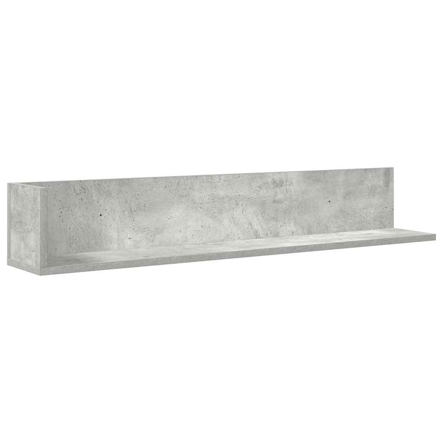 Wandschappen 2 st 100x16,5x16,5 cm spaanplaat betongrijs