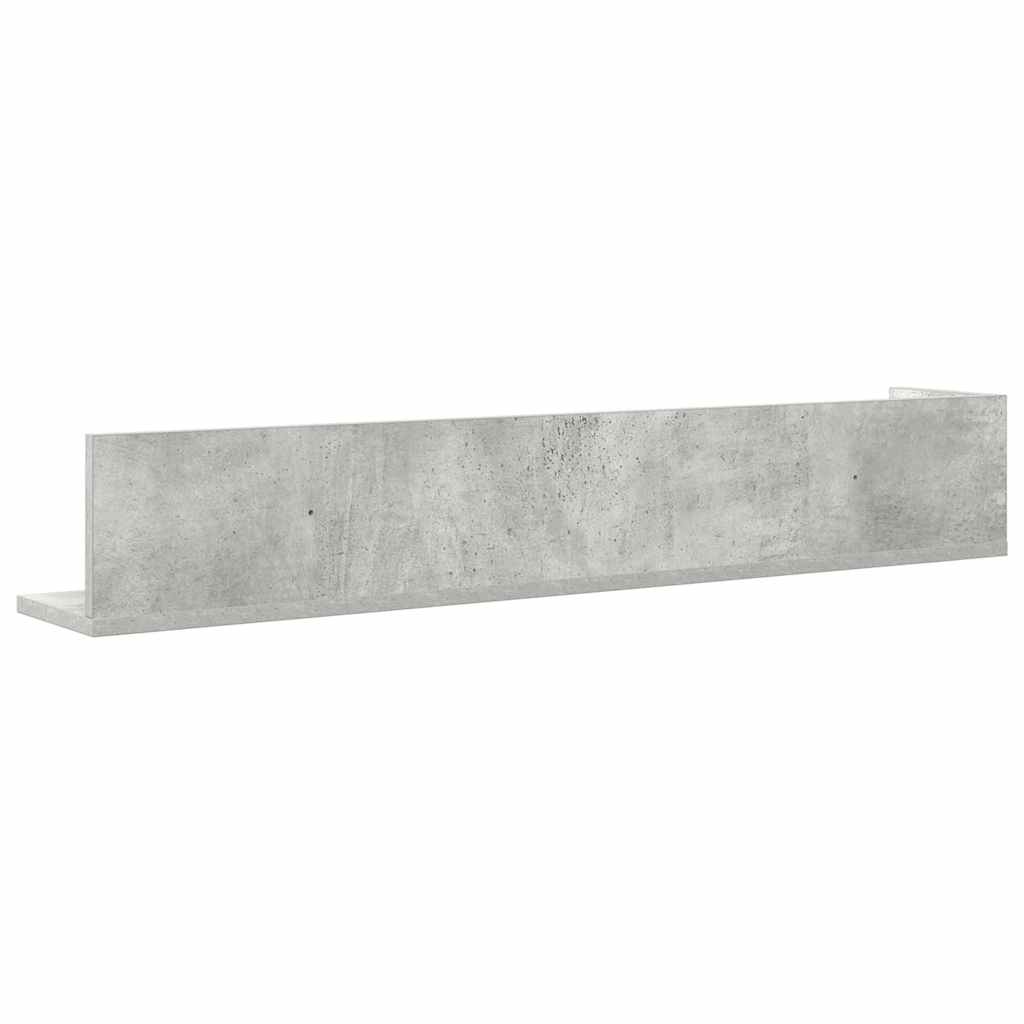 Wandschappen 2 st 100x16,5x16,5 cm spaanplaat betongrijs