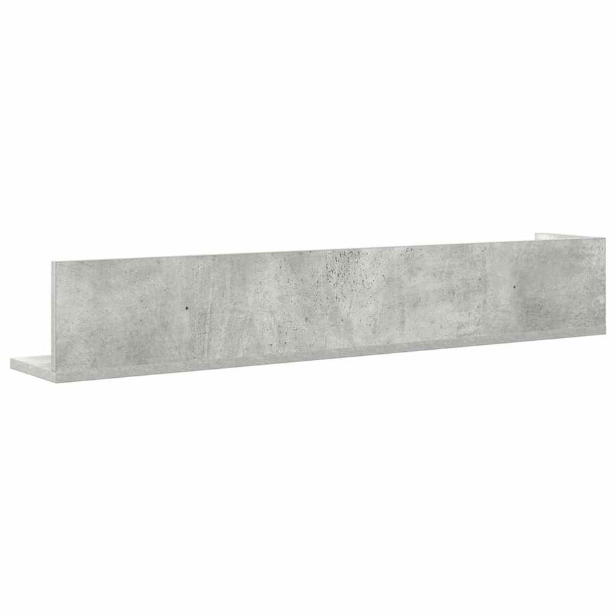 Wandschappen 2 st 100x16,5x16,5 cm spaanplaat betongrijs