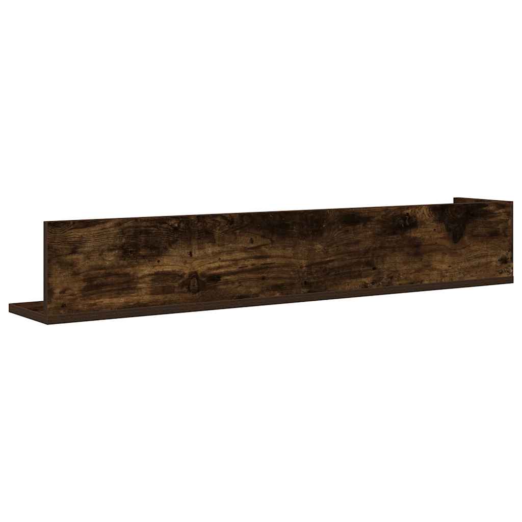 Wandschappen 2 st 100x16,5x16,5 cm bewerkt hout gerookt eiken