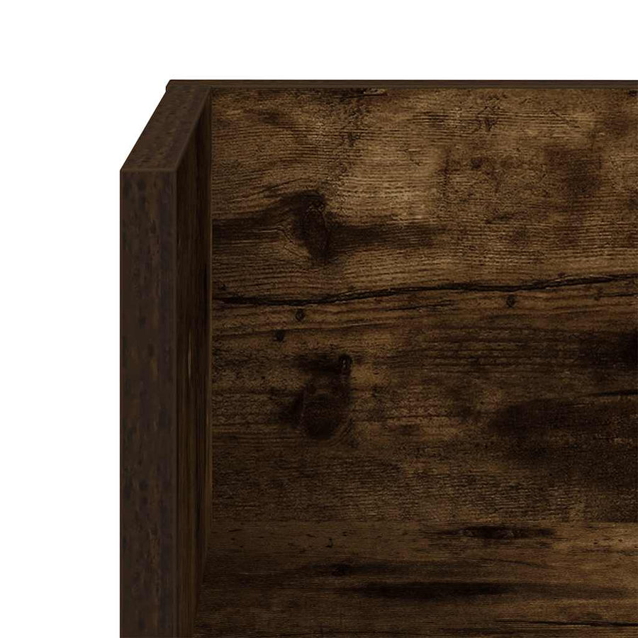 Wandschappen 2 st 100x16,5x16,5 cm bewerkt hout gerookt eiken