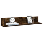 Wall shelves 2 pcs 100x16.5x16.5 cm engineered wood smoked oak