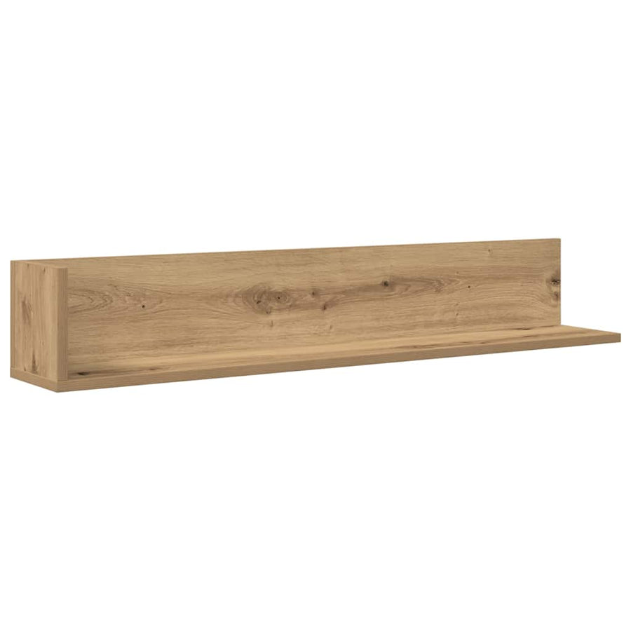 Wandschappen 2 st 100x16,5x16,5cm bewerkt hout artisanaal eiken