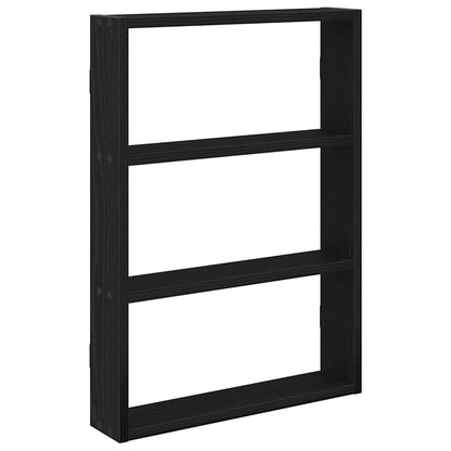 Wandschap 43x9x60 cm bewerkt hout zwart