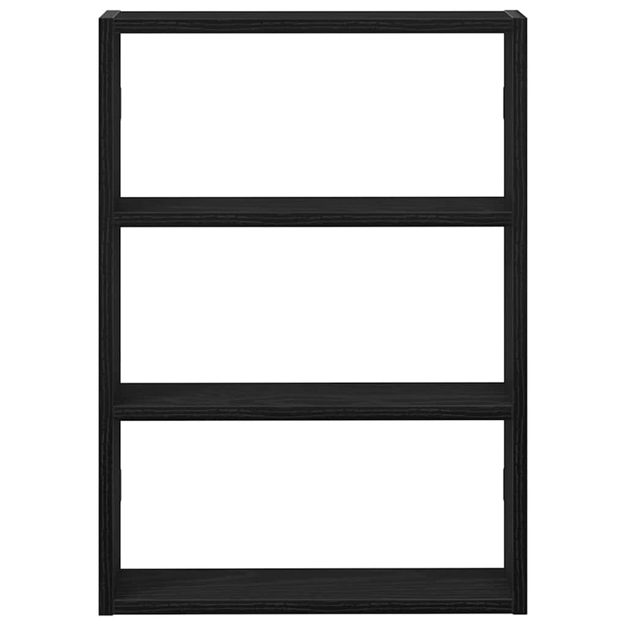 Wandschap 43x9x60 cm bewerkt hout zwart