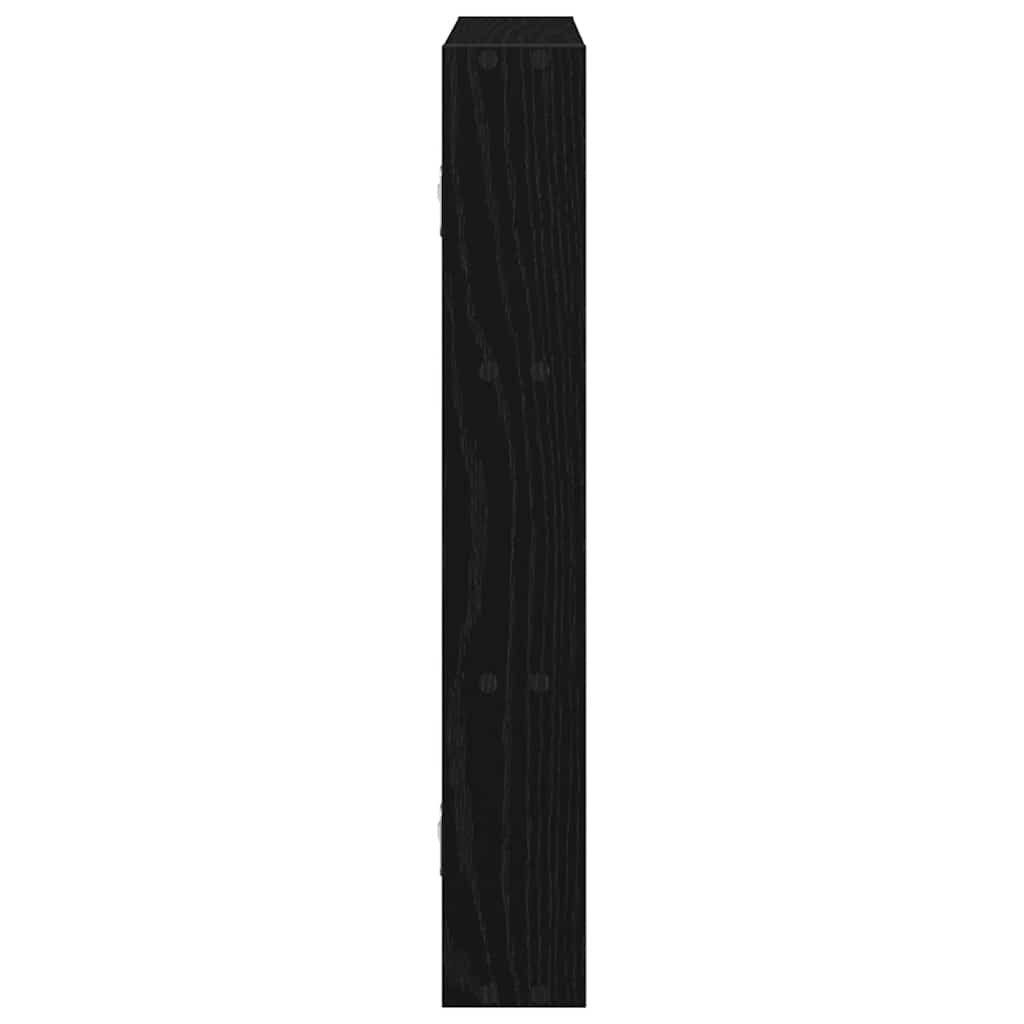 Wandschap 43x9x60 cm bewerkt hout zwart