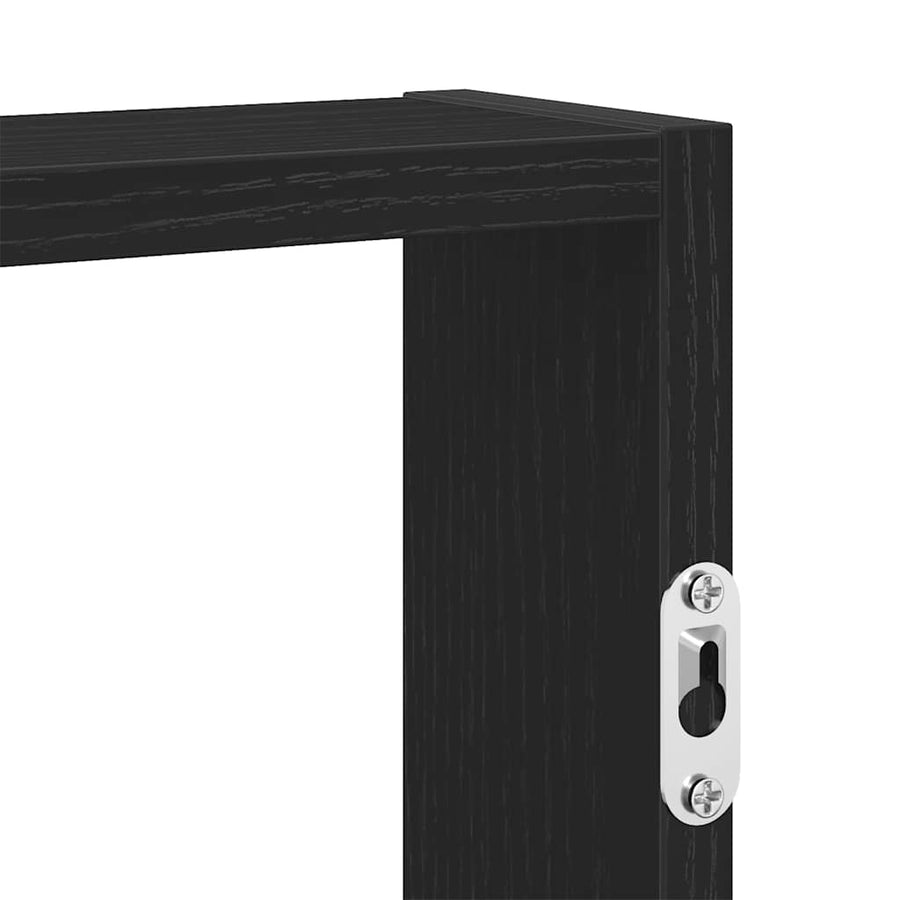 Wandschap 43x9x60 cm bewerkt hout zwart
