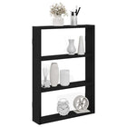 Wall shelf 43x9x60 cm carved black wood