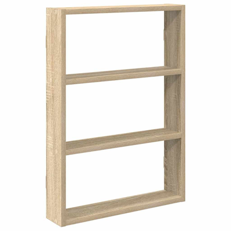 Wandschap 43x9x60 cm bewerkt hout sonoma eikenkleurig