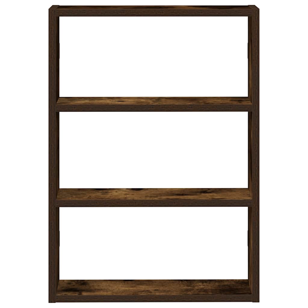 Wandschap 43x9x60 cm bewerkt hout gerookt eikenkleurig