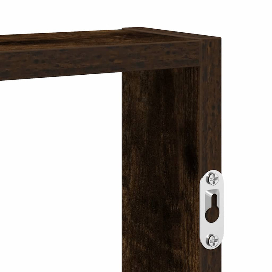 Wandschap 43x9x60 cm bewerkt hout gerookt eikenkleurig