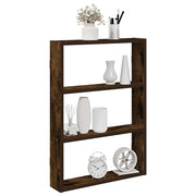 Wandschap 43x9x60 cm bewerkt hout gerookt eiken