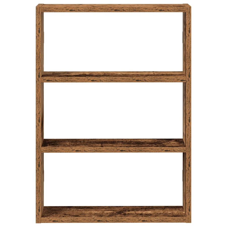 Wandschap 43x9x60 cm bewerkt hout oud houtkleurig