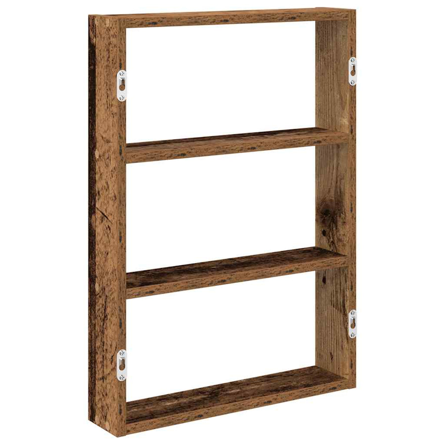 Wandschap 43x9x60 cm bewerkt hout oud houtkleurig