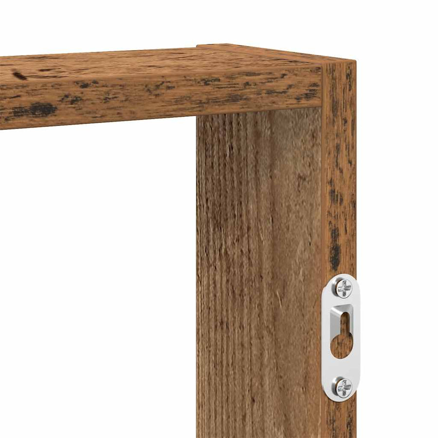 Wandschap 43x9x60 cm bewerkt hout oud houtkleurig