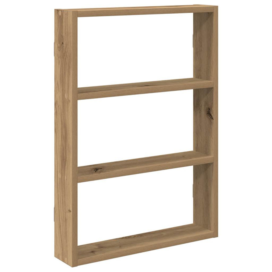 Wandschap 43X9X60 Cm Bewerkt Hout artisanaal eikenkleurig