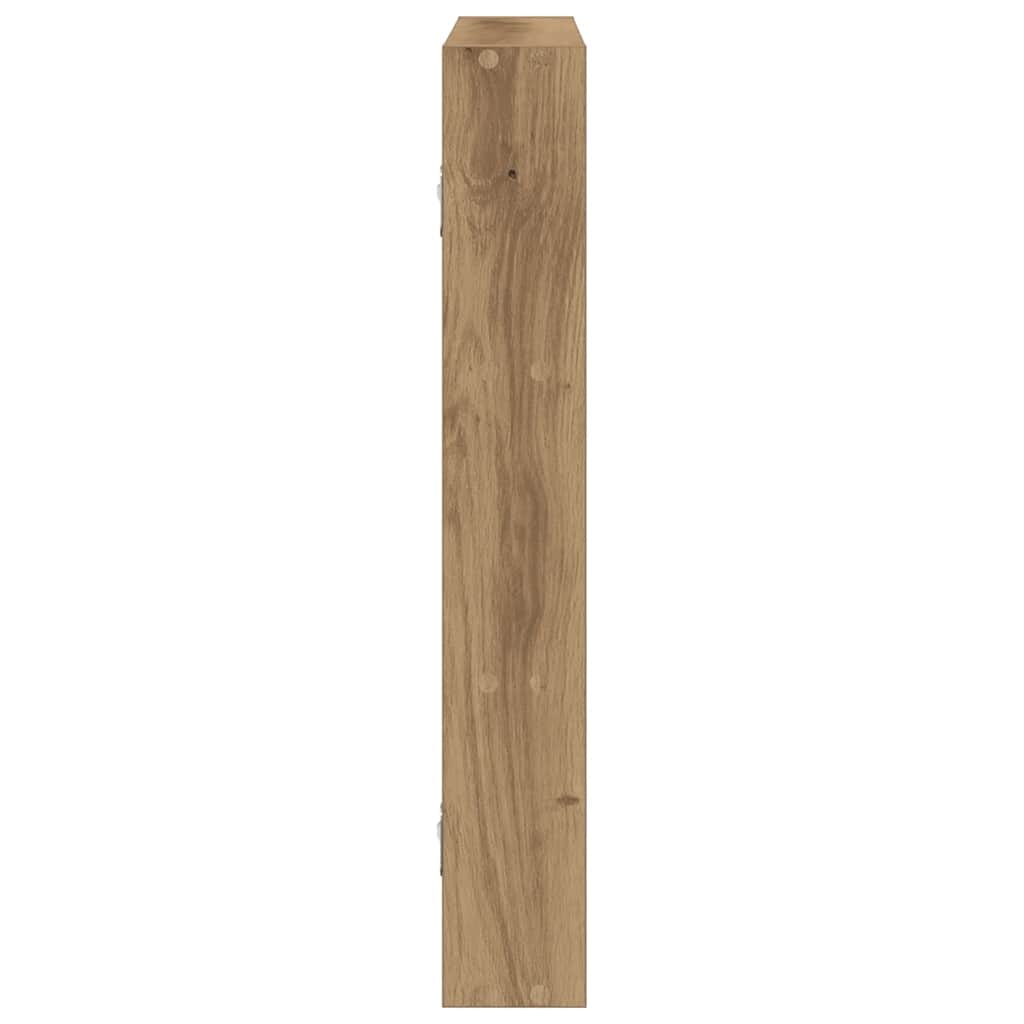 Wandschap 43X9X60 Cm Bewerkt Hout artisanaal eikenkleurig