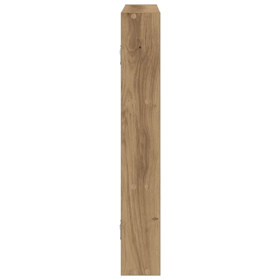 Wandschap 43X9X60 Cm Bewerkt Hout artisanaal eikenkleurig