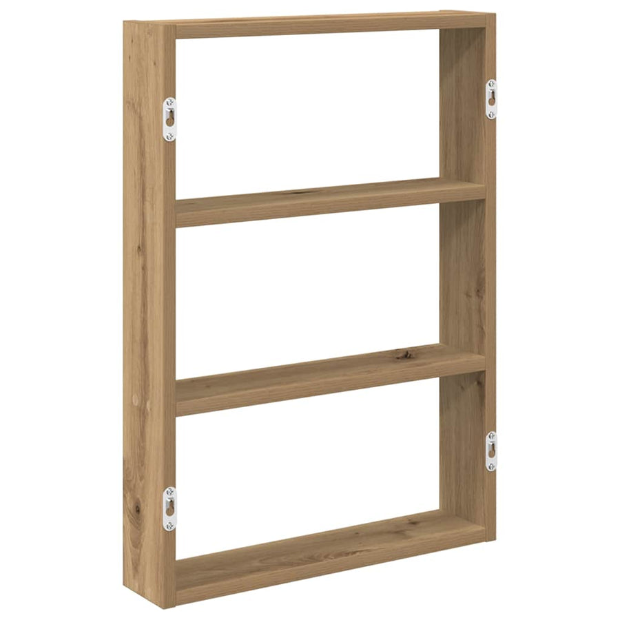 Wandschap 43X9X60 Cm Bewerkt Hout artisanaal eikenkleurig