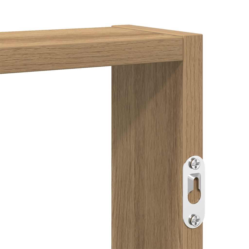 Wandschap 43X9X60 Cm Bewerkt Hout artisanaal eikenkleurig