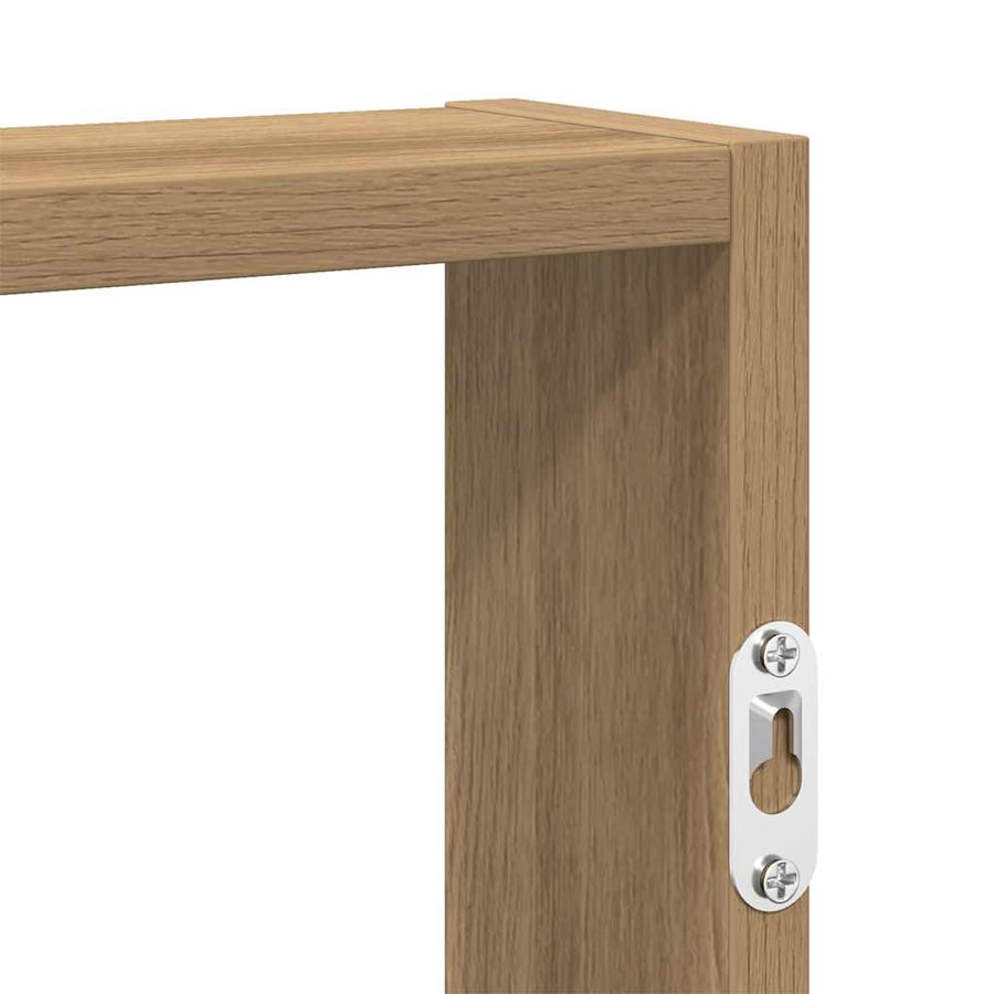 Wandschap 43X9X60 Cm Bewerkt Hout artisanaal eikenkleurig