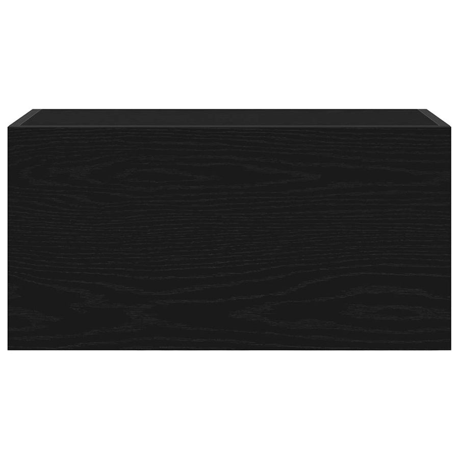 Badkamerwandkast 60x25x30 cm bewerkt hout zwart