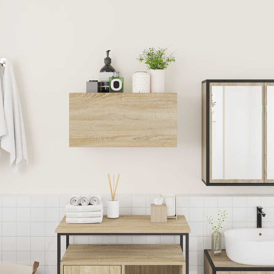 Badkamerwandkast 60x25x30 cm bewerkt hout sonoma eikenkleurig