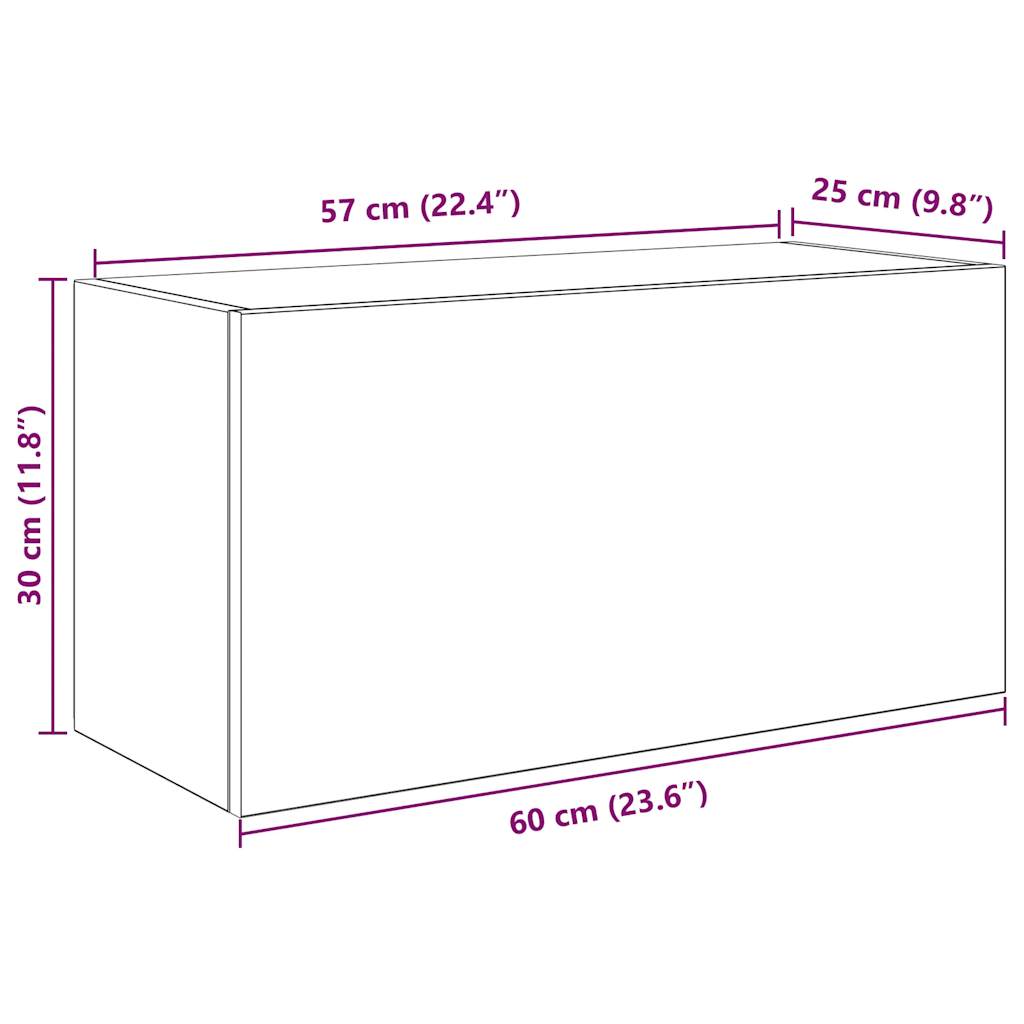 Badkamerwandkast 60x25x30 cm bewerkt hout sonoma eikenkleurig
