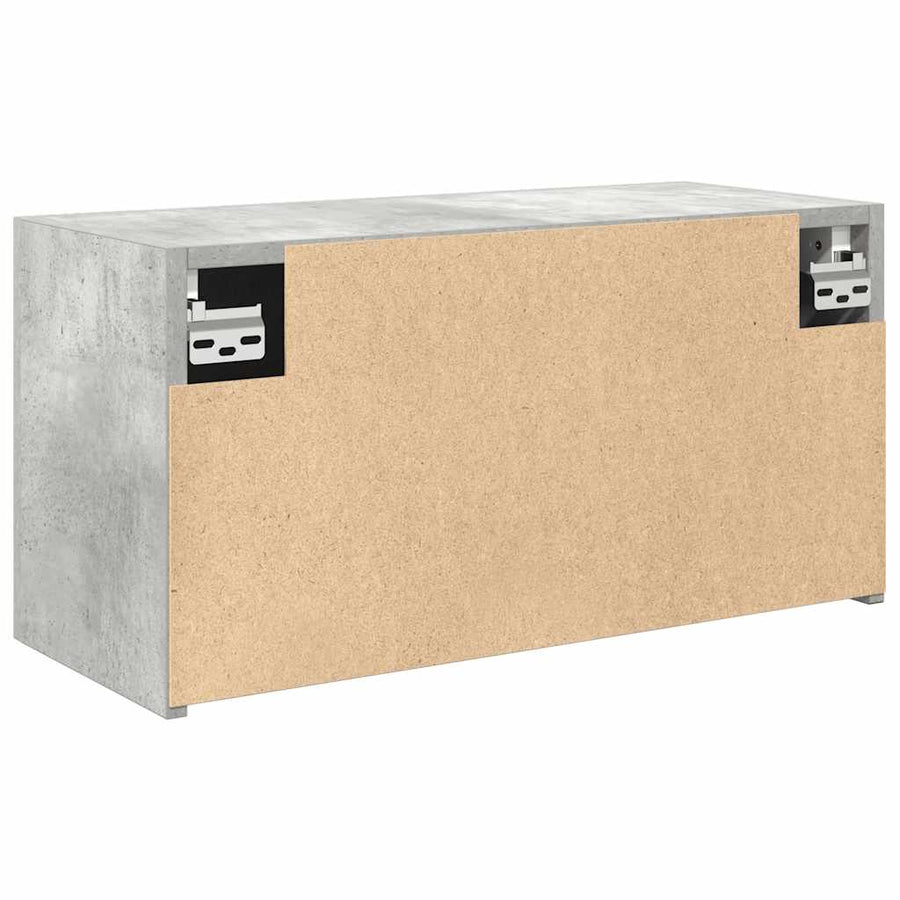 Badkamerwandkast 60x25x30 cm bewerkt hout betongrijs