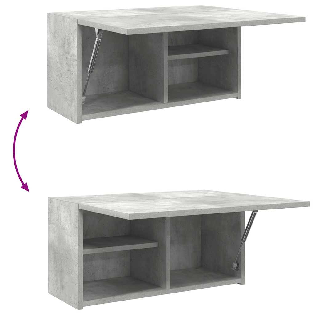 Badkamerwandkast 60x25x30 cm bewerkt hout betongrijs