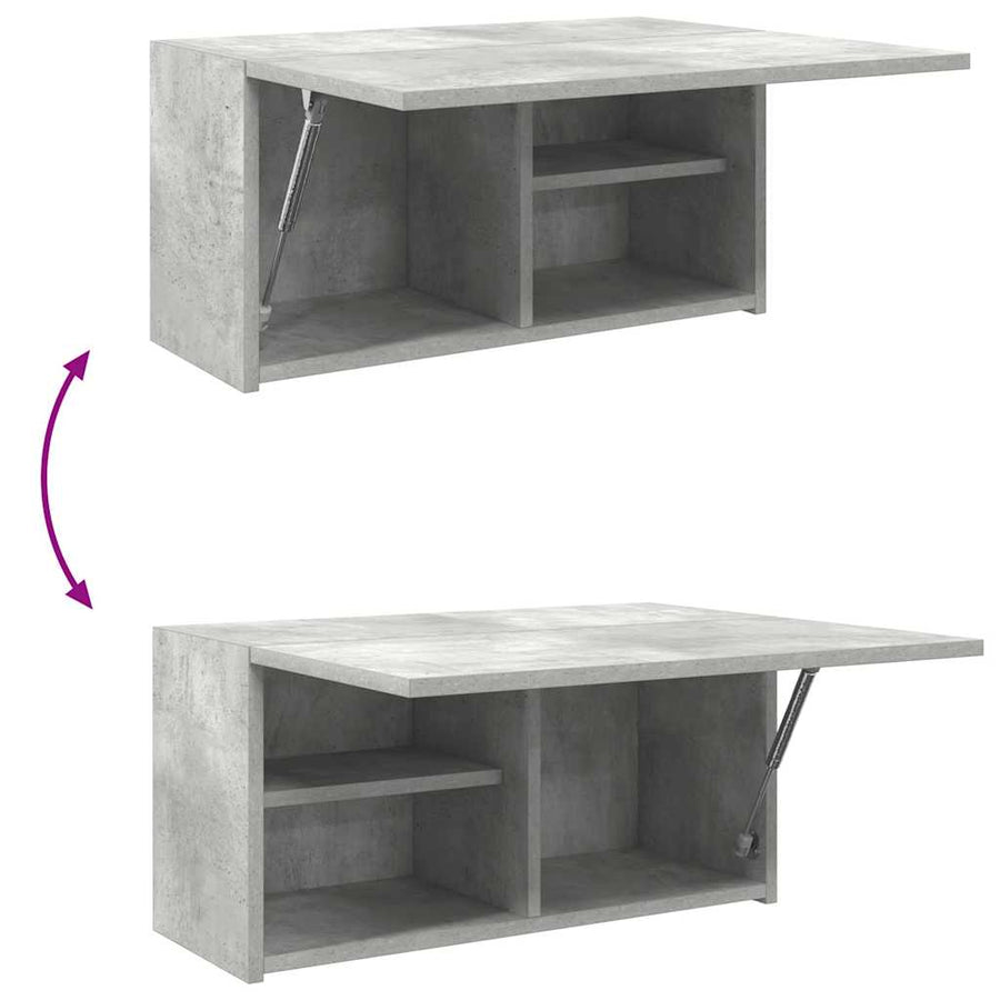 Badkamerwandkast 60x25x30 cm bewerkt hout betongrijs