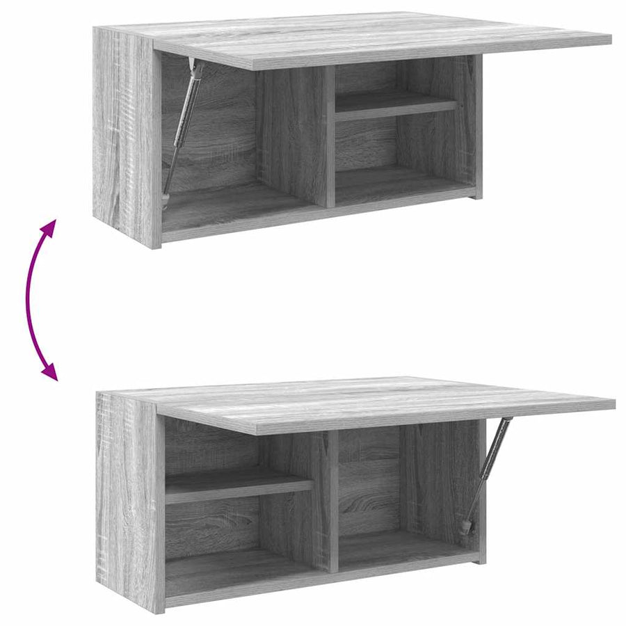 Badkamerwandkast 60x25x30 cm bewerkt hout grijs sonoma eiken
