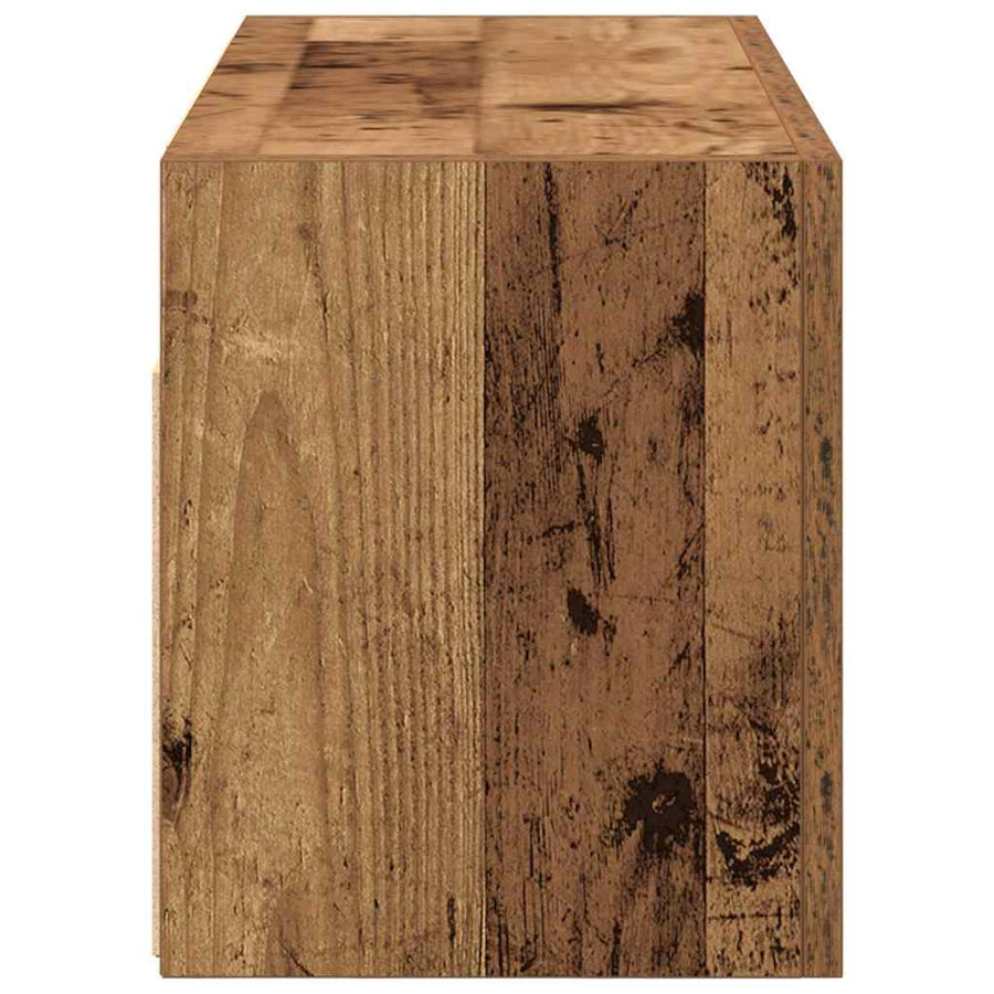 Badkamerwandkast 60x25x30 cm bewerkt hout oud houtkleurig