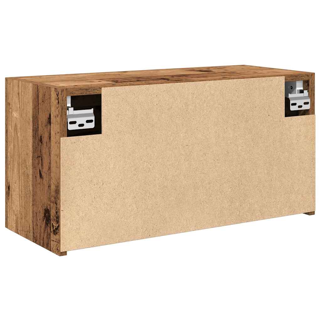 Badkamerwandkast 60x25x30 cm bewerkt hout oud houtkleurig