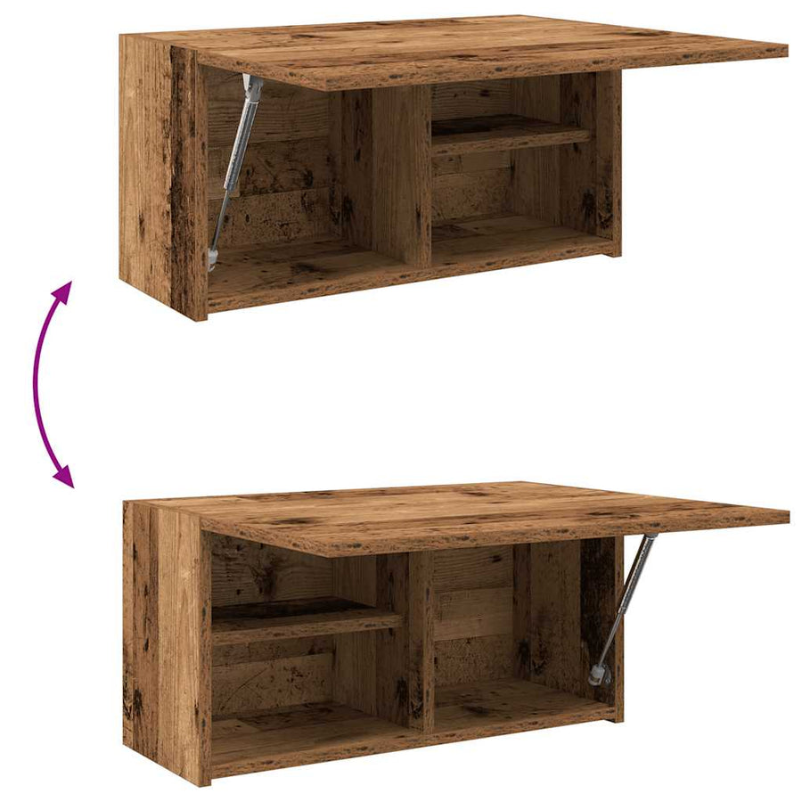 Badkamerwandkast 60x25x30 cm bewerkt hout oud houtkleurig