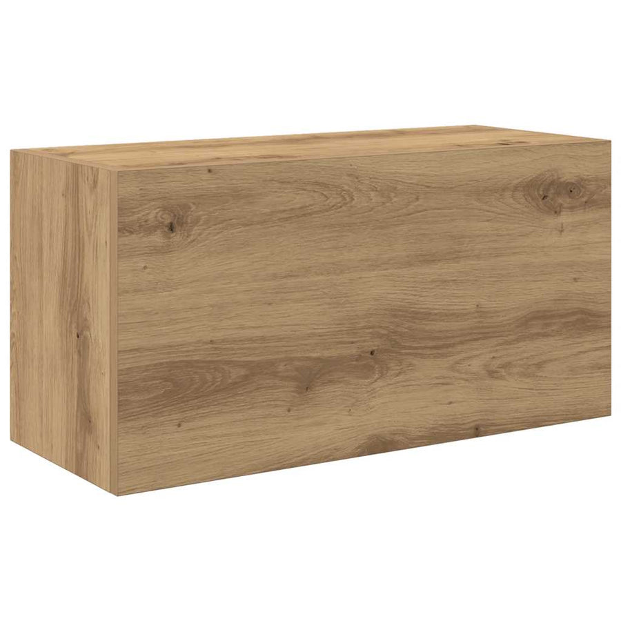 Badkamerwandkast 60x25x30 cm bewerkt hout artisanaal eikenkleur