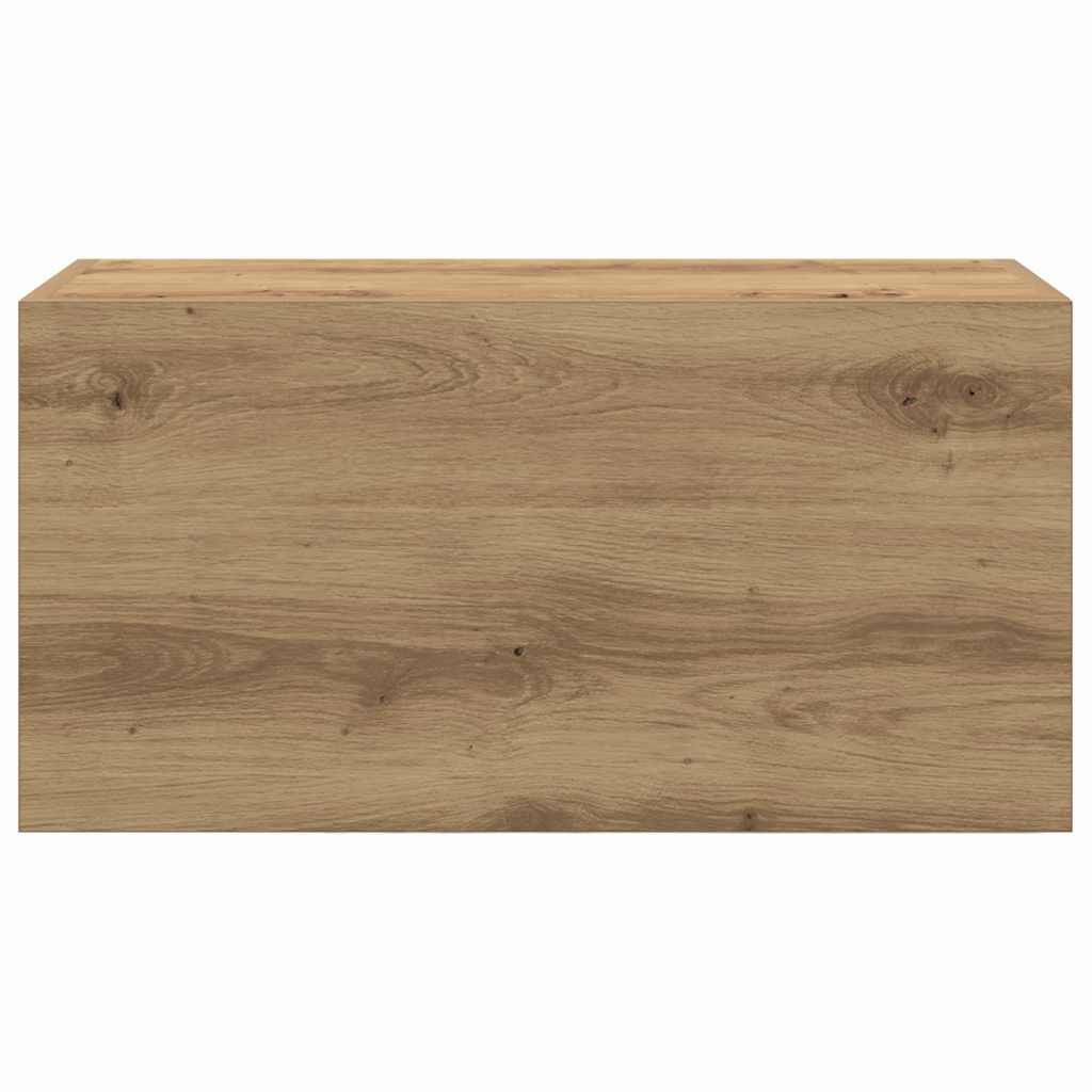 Badkamerwandkast 60x25x30 cm bewerkt hout artisanaal eikenkleur