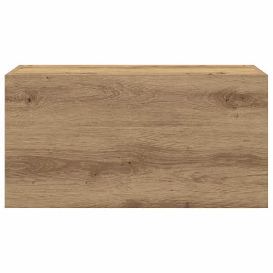Badkamerwandkast 60x25x30 cm bewerkt hout artisanaal eikenkleur
