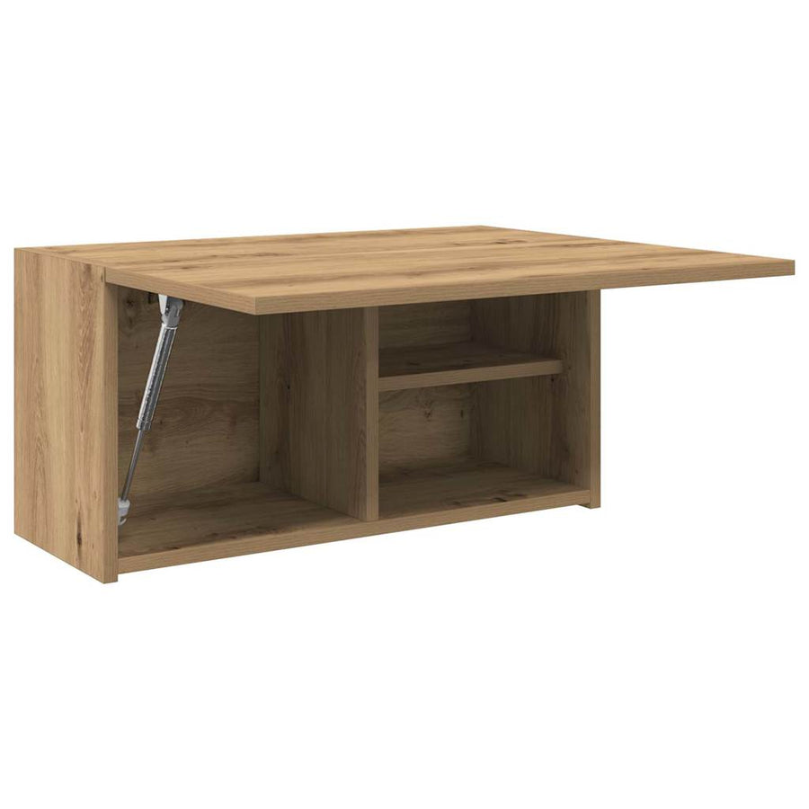 Badkamerwandkast 60x25x30 cm bewerkt hout artisanaal eikenkleur