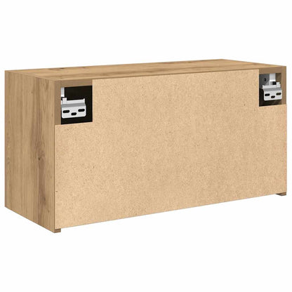 Badkamerwandkast 60x25x30 cm bewerkt hout artisanaal eikenkleur
