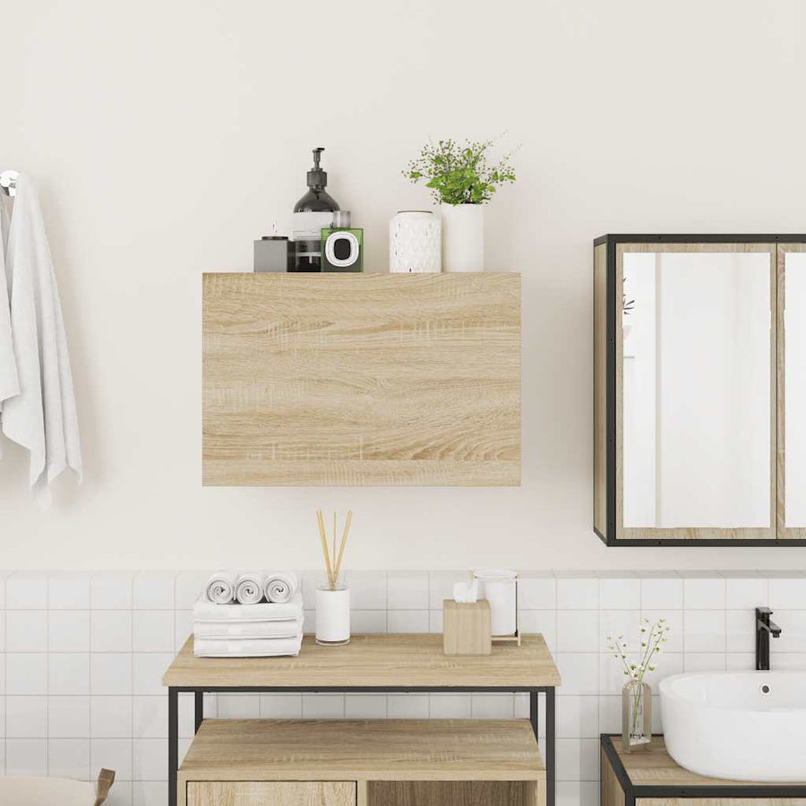 Badkamerwandkast 60x25x40 cm bewerkt hout sonoma eikenkleurig