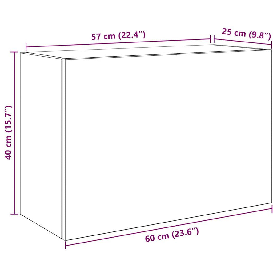 Badkamerwandkast 60x25x40 cm bewerkt hout sonoma eikenkleurig