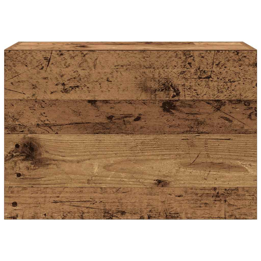 Badkamerwandkast 60x25x40 cm bewerkt hout oud houtkleurig