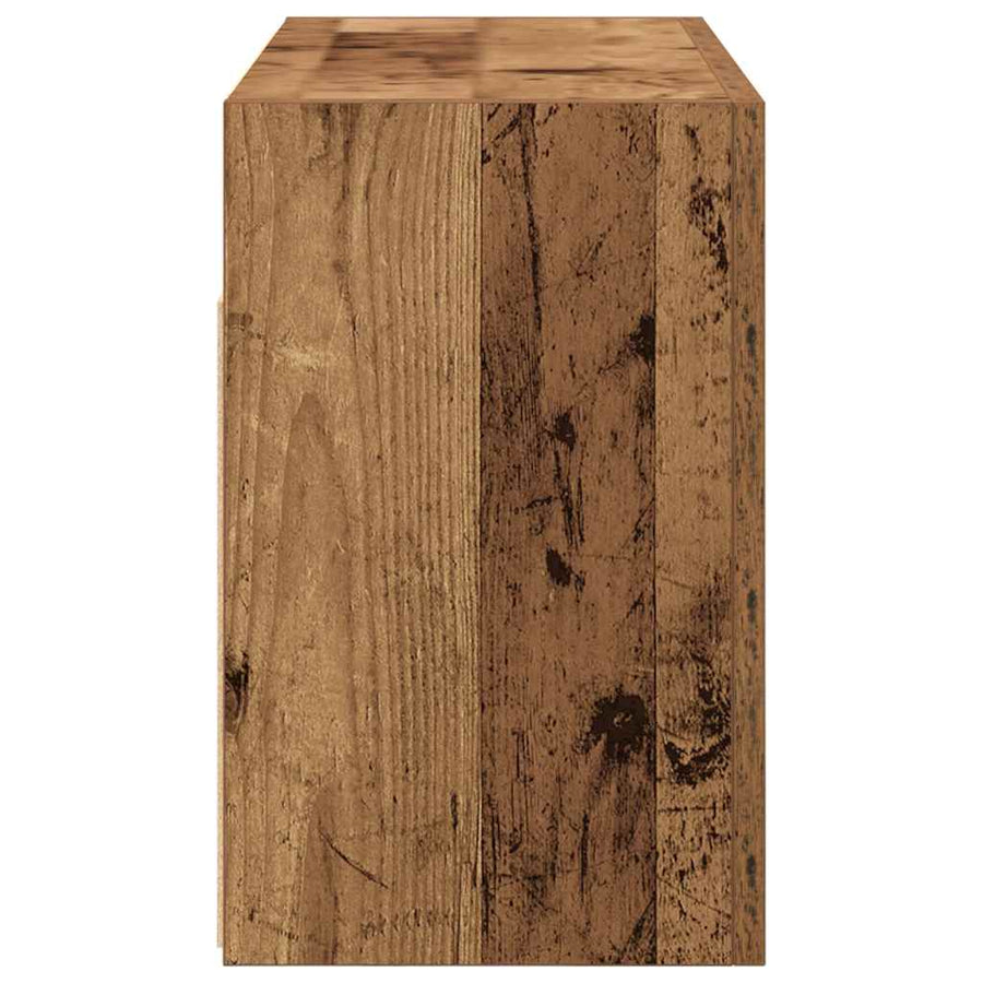 Badkamerwandkast 60x25x40 cm bewerkt hout oud houtkleurig