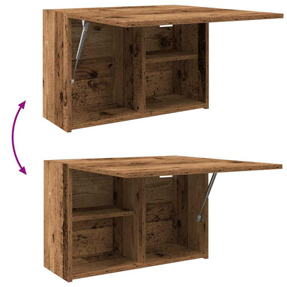 Badkamerwandkast 60x25x40 cm bewerkt hout oud houtkleurig