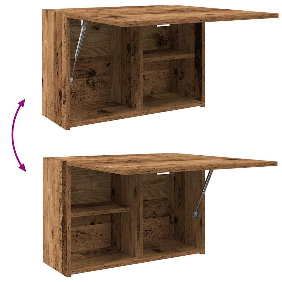 Badkamerwandkast 60x25x40 cm bewerkt hout oud houtkleurig
